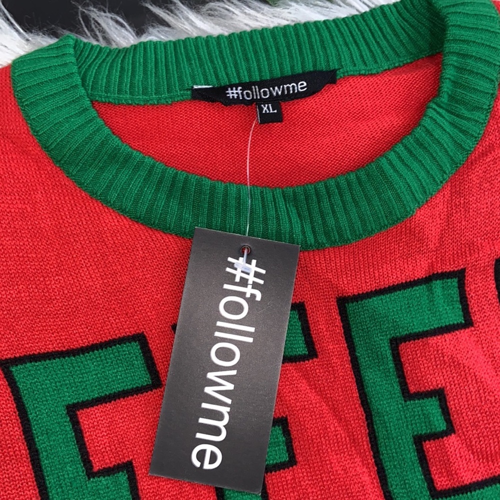 #followme Ugly Christmas Holiday Sweater Dress Size XL - Picture 13 of 15